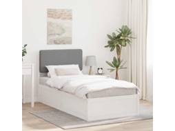 Vidaxl Estrutura De Cama Com Cabeceira Estofada Cinzento-claro