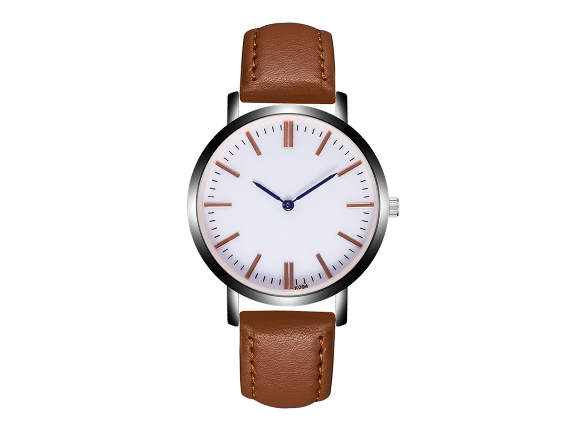 Relógio masculino Zhoulianfa de quartzo com pulseira de couro marrom