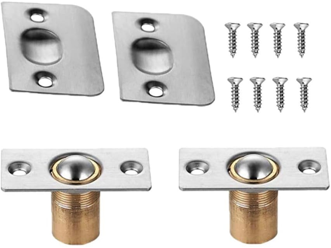 Wooneky Fecho De Bola Em Aço Inoxidável Escovado, Conjunto De 2-ferragens Ajustáveis Para Porta Armário Com Placa