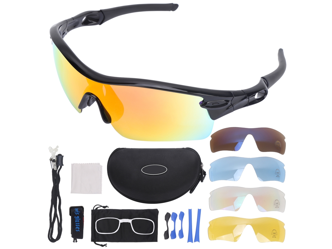 Óculos de Sol Esportivos Windproof para Ciclismo, com 4 Lentes Intercambiáveis MARCA