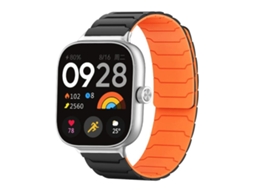 Bracelete para Xiaomi Band 9 Pro / 8 Pro XIAOMOYU em Silicone Magnético Preto e Laranja