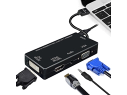 Cabo adaptador 3 em 1 HDMI para VGA, DVI e HDMI com áudio de 3,5 mm (Slowmoose)