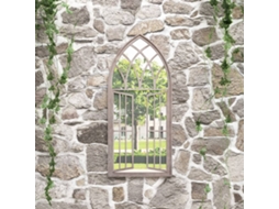Vidaxl Espelho De Jardim P/ Uso Exterior Ferro 100x45 Cm Cor De Areia