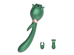 Vibrador Oscilante de Multifrequência 3 em 1 para Mulheres Verde YIZHOOD