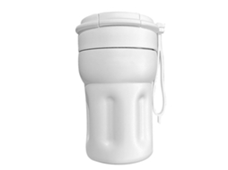 Caneca de Café Viagem Inox 400ml Branca Isolada