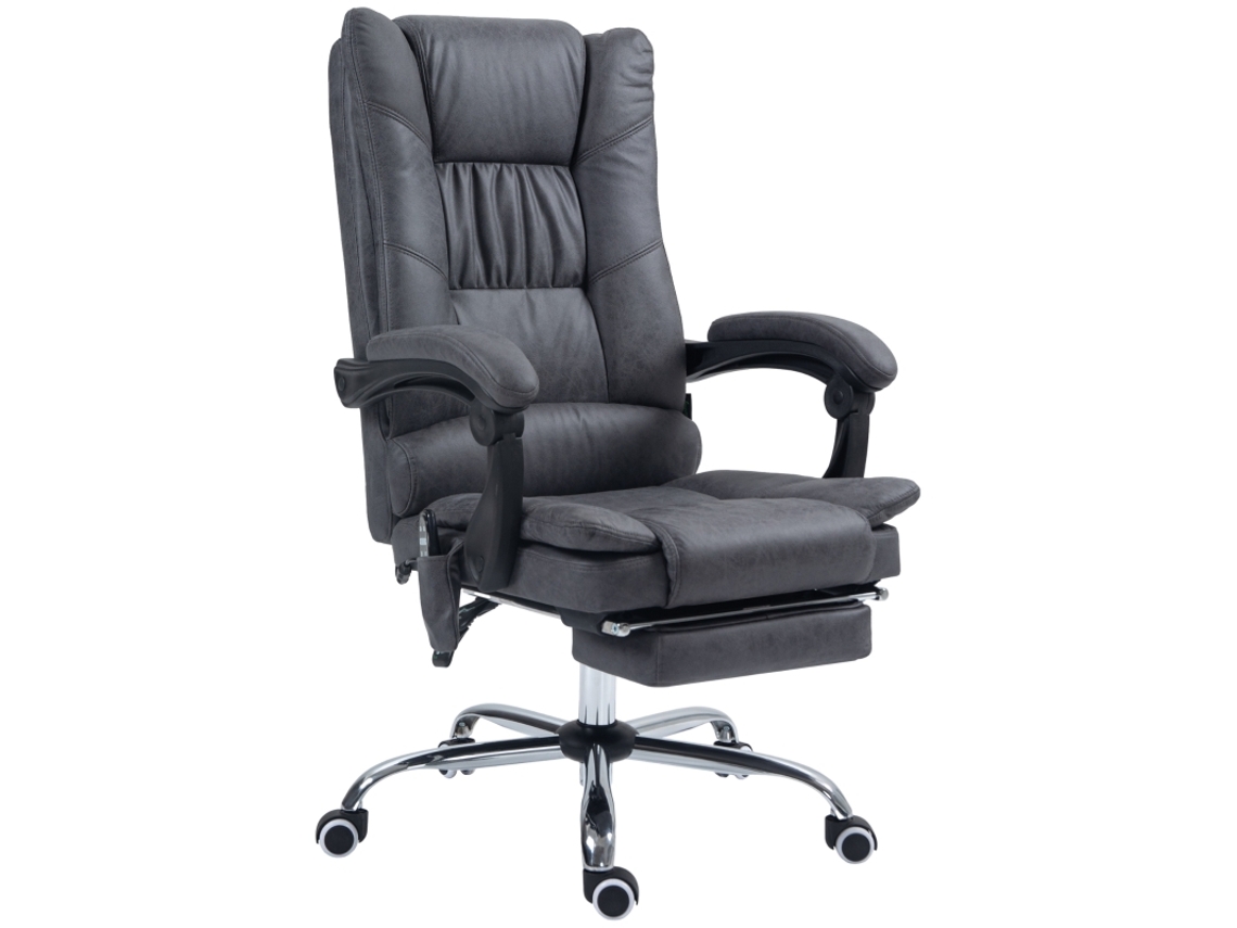 Cadeira De Massagem Com Função De Aquecimento, Inclinável A 135°, Ajuste Em Altura, Até 120 Kg, Ergonômica, Cinza Escuro-mhy