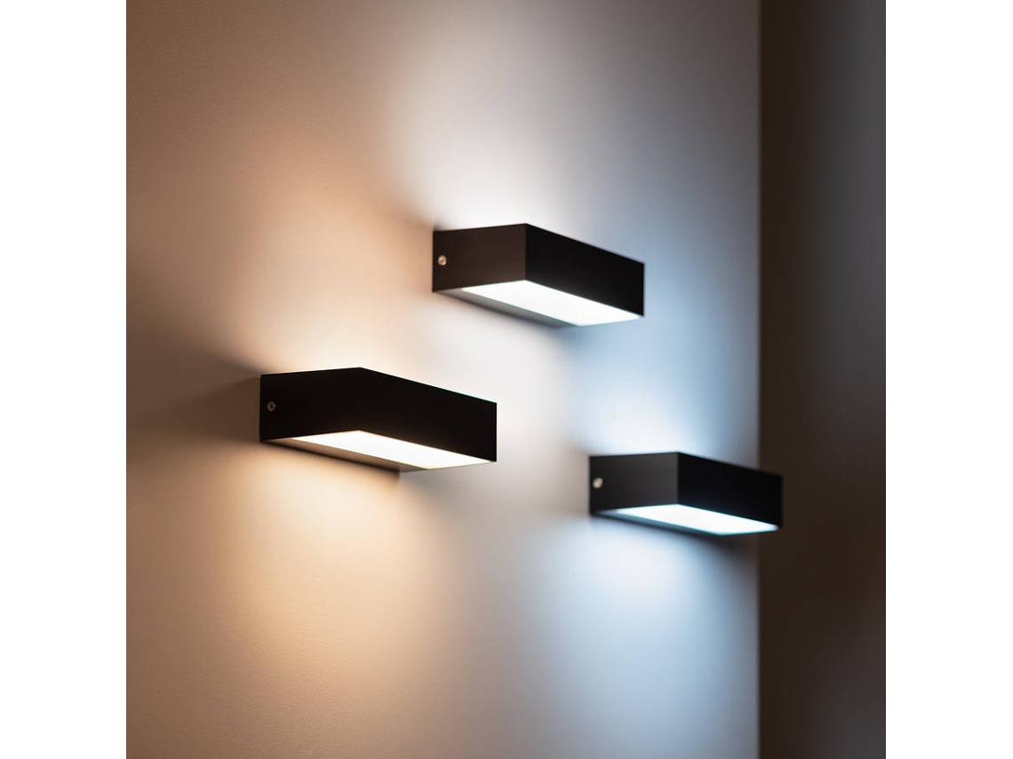 Candeeiro LED LEDKIA Galeo (Preto - LED Integrado - 9 W)