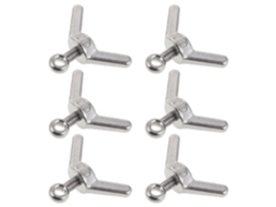 Conjunto De 6 Parafusos M6x20 Nuobesty, Em Aço Inoxidável 304, Com Porca Borboleta E Olho De Peixe Perfurada Kit Fixação