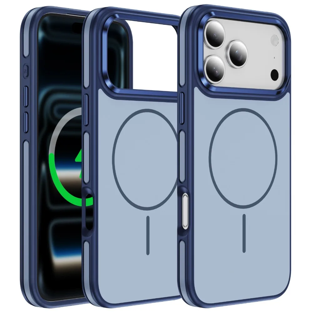 (azul, Iphone 17 Pro Max) Capa Para Celular Com Suporte Para Carro, Resistente A Impactos, Compatível Com Carregamento Sem Fio Magsafe.