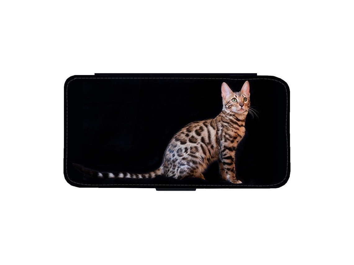 Capa Flip Para Iphone 17 Com Estampa De Gato De Bengala