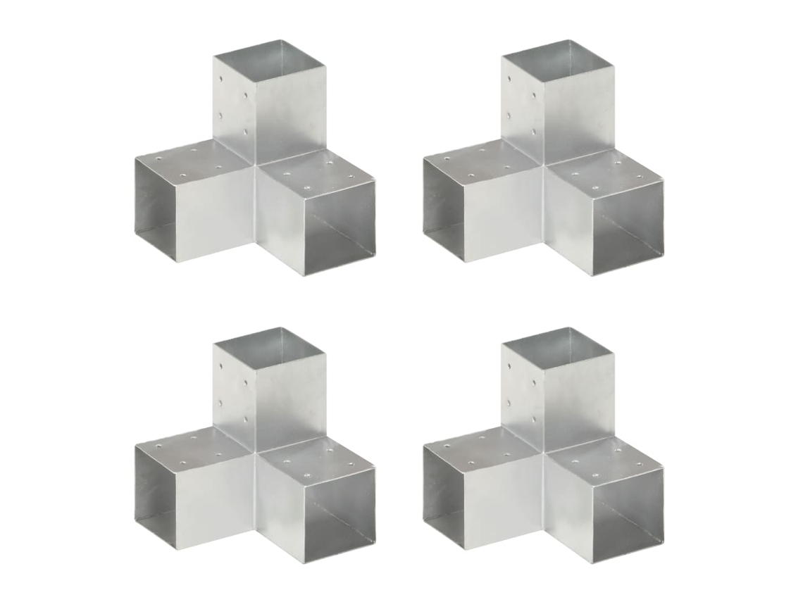 Vidaxl Bases Para Poste Em Forma De Y 4 Pcs 91x91 Mm Metal Galvanizado