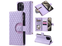 Capa Para Iphone 13 Pro Max Pele Sintética Roxo