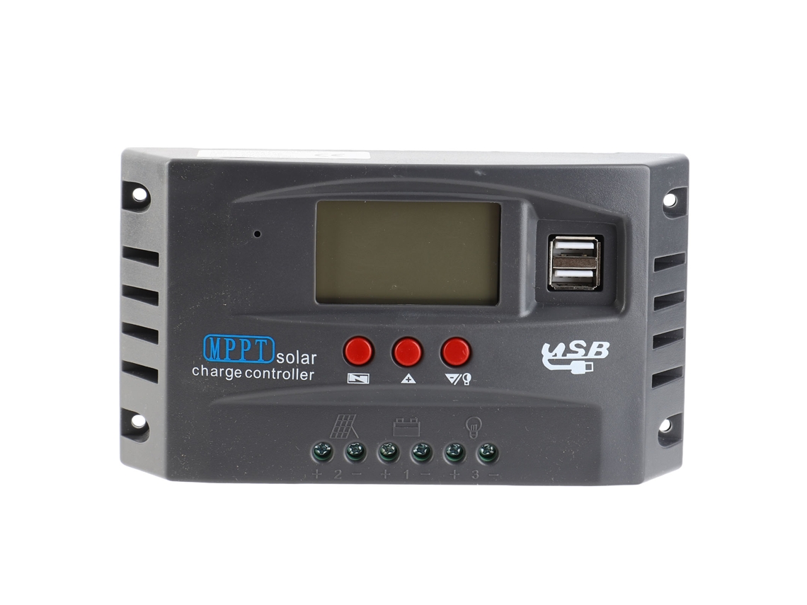 Controlador Solar 12v/24v Com Tela Lcd E Regulador De Carga Solar De Doble Usb
