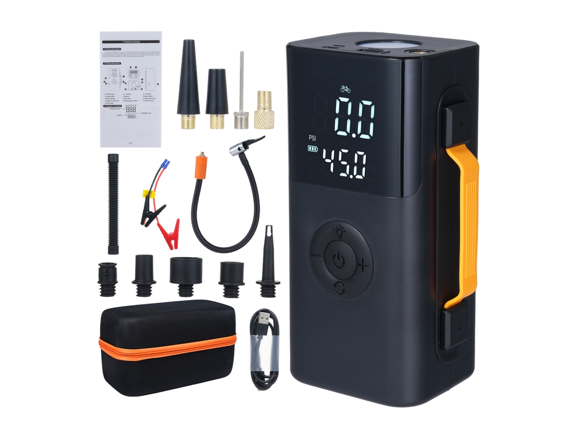 Iniciador de carro com inflador de pneus e power bank 6000mAh | S/MARCA