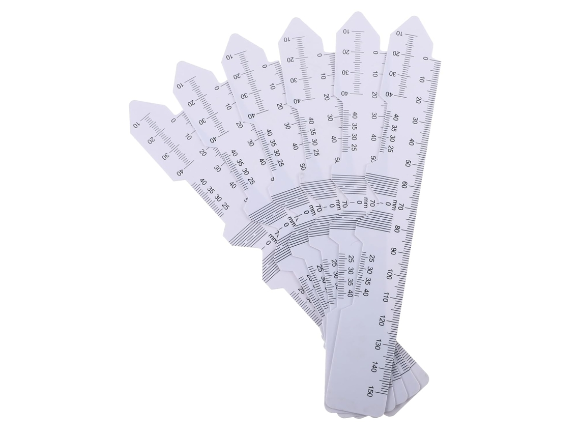 Régua Óptica De Plástico Transparente Para Distância Pupilar, 6 Peças