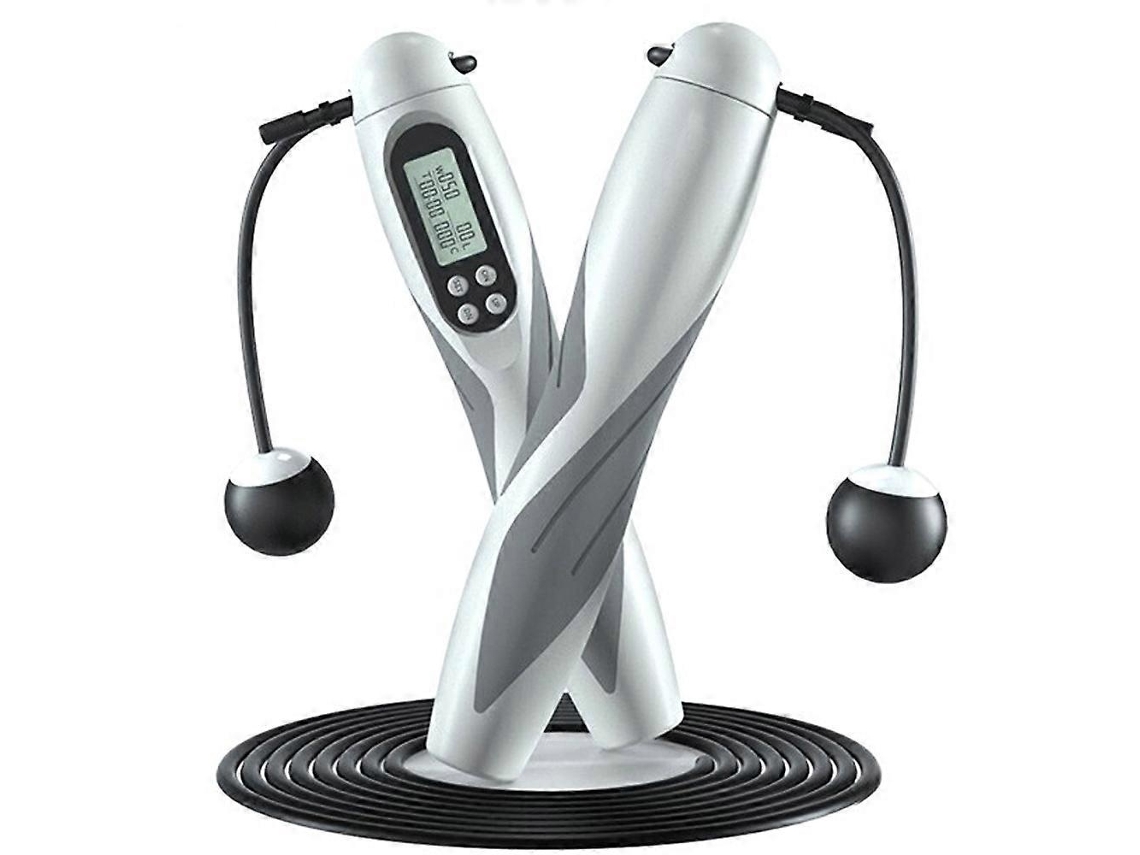 Lurelia Fortalecedor De Mão Corda De Pular Digital Peso Calorias Cronômetro Corda De Pular Com Contador De Exercícios Cinza E Branco
