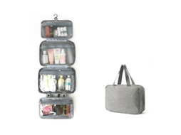 Grande Bolsa De Cosméticos Com Gancho Bolsa De Cosméticos Feminina Bolsa De Viagem Cinza SUNNY SPACES