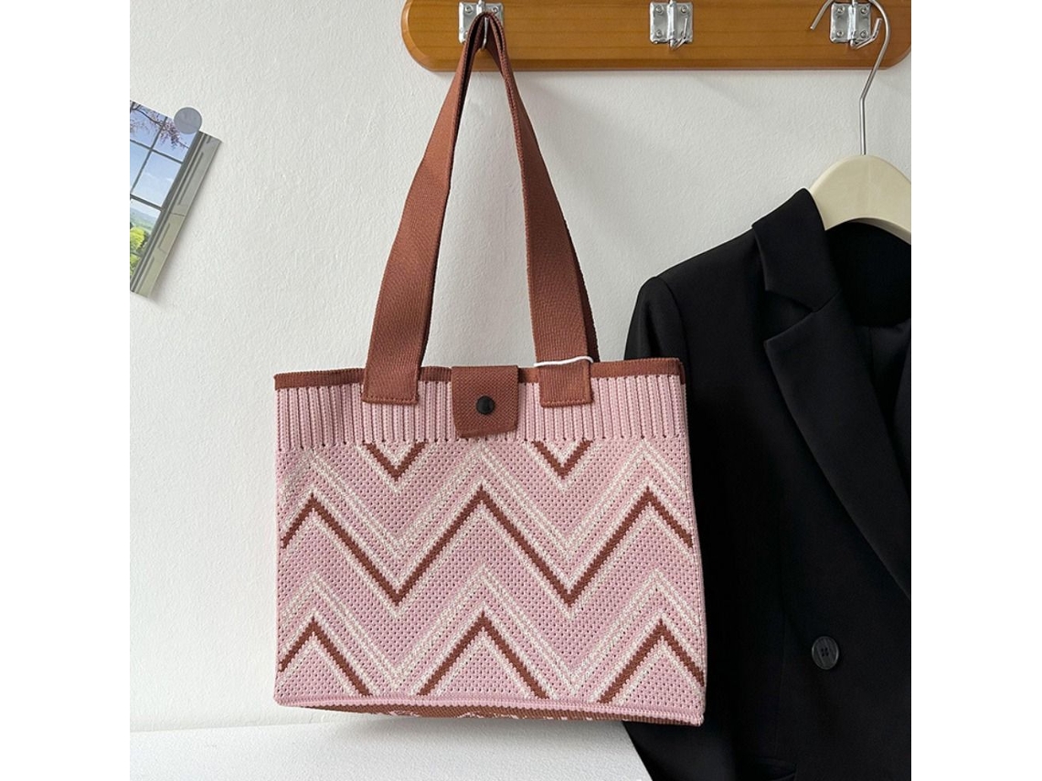 Bolsa de Inverno Tricotada, Mão Feminina, Viagens e Compras AQUAFORGE