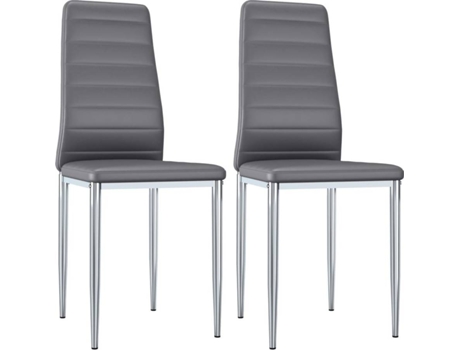 Conjunto 2 Cadeiras de Refeição  248280 Couro Artificial Cinzento