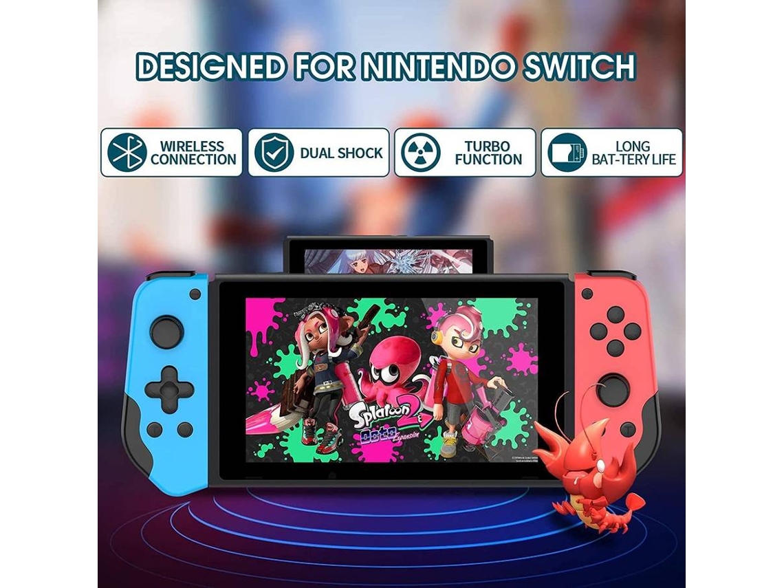 nintendo switch joy con l e r vermelho e azul video game em