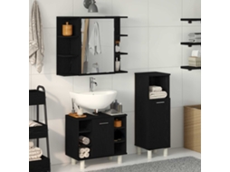 Vidaxl Conjunto De Móveis Para Banheiro 3 Unid. Preto