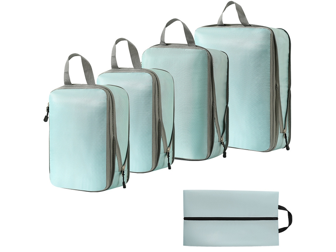 Conjunto de 5 Peças de Bolsas de Compressão para Armazenamento, Leves e Ideais para Viagem, na Cor Verde AQUAFORGE