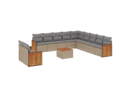 Garden Sofa Set, Garden Sofa Sets Vidaxl Bege Rattan / Vime (n/a)