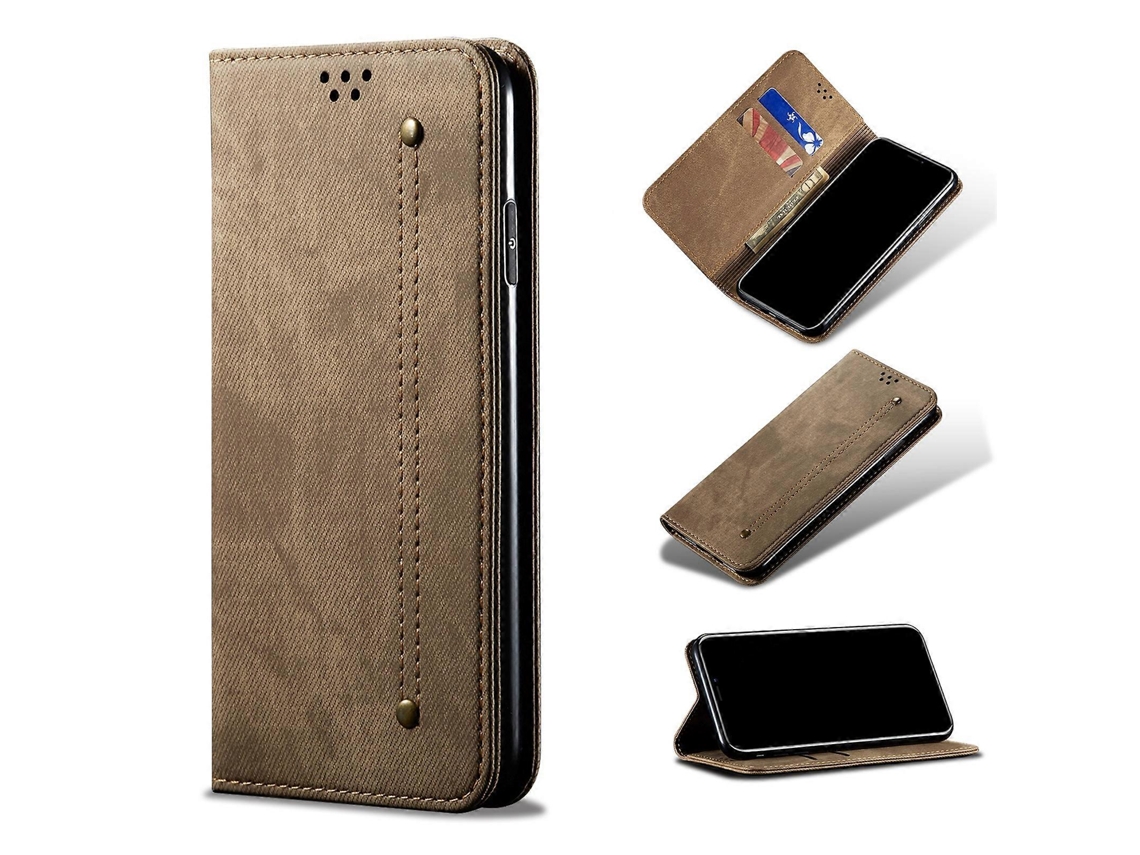 Capa De Couro Com Textura Jeans Para Huawei Nova 9 Se
