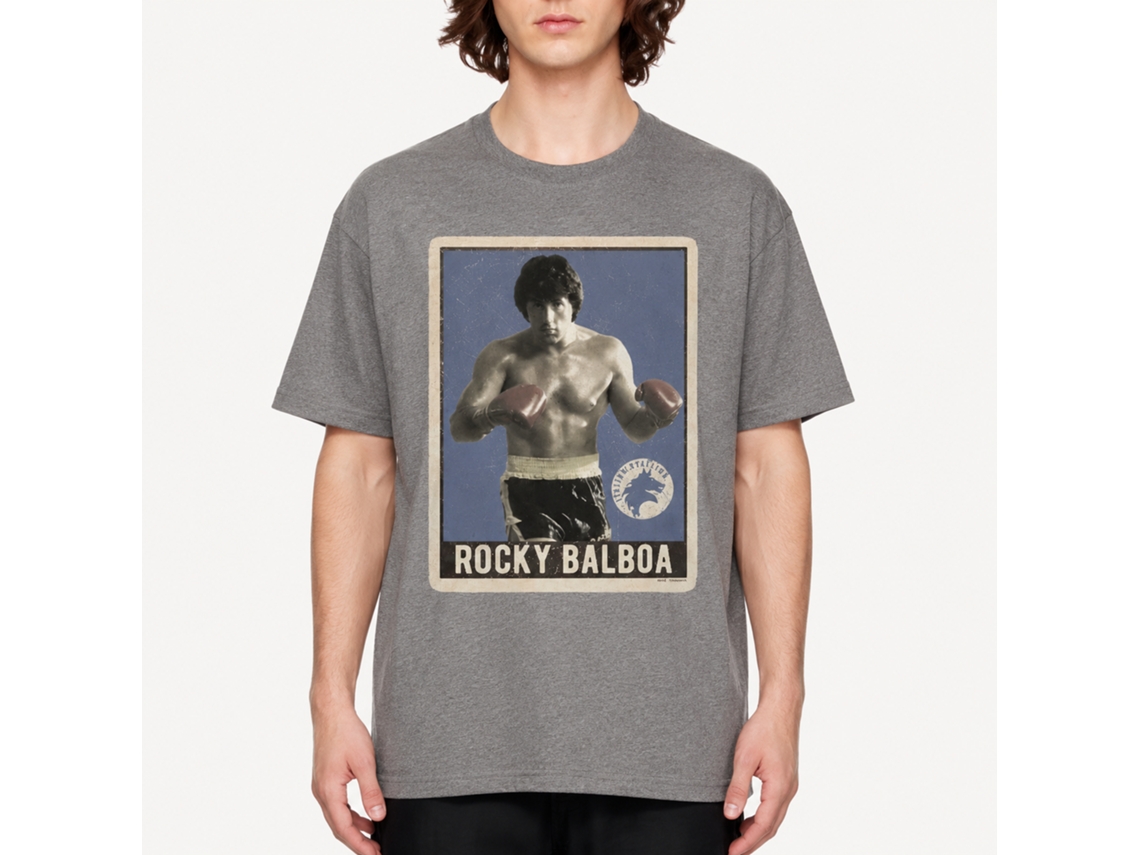 Rockinstone Rocky Movie Trading Card Heather Graphite Adult T-shirt Size:xxl
