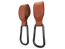 Gancho para Carrinho de Bebê para Bolsas e Sacolas, 2 Peças, Couro Pu AQUAFORGE