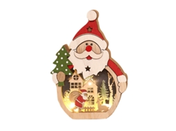 Laxiscreed Decoração Natalina Em Madeira Com Pai Natal Iluminado Para Hotel E Idosos