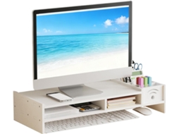 Suporte Para Monitor De Computador Suporte De Mesa De 2 Níveis, Base Para Computador Com Organizador De Armazenamento E 10 Gokoco