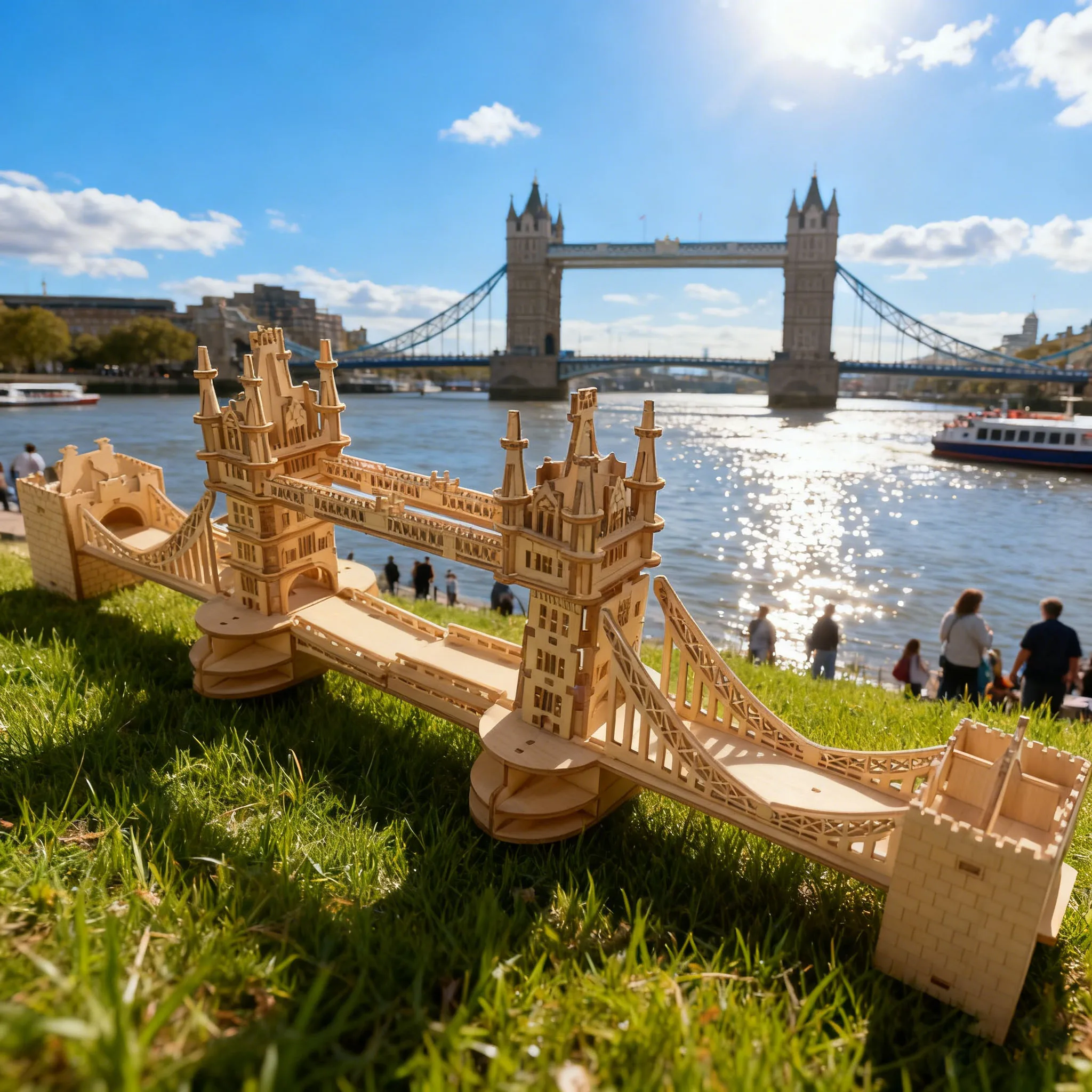 Quebra cabeça 3d de Madeira da Tower Bridge Modelo em Miniatura Requintado MDUG