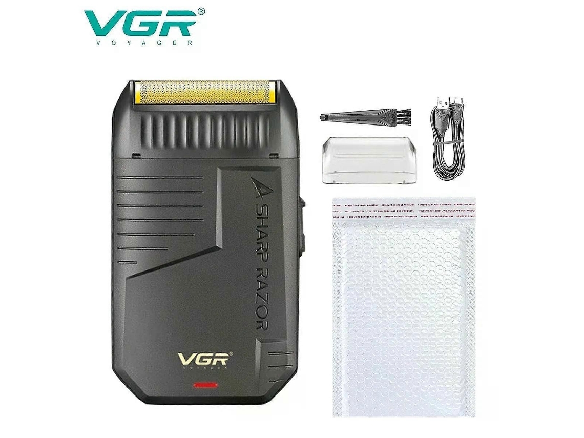 Barbeador Elétrico Profissional Aparador De Barba Recarregável Com Lâmina De Barbear, Mini Barbeador Reciprocante Para Homens V-375