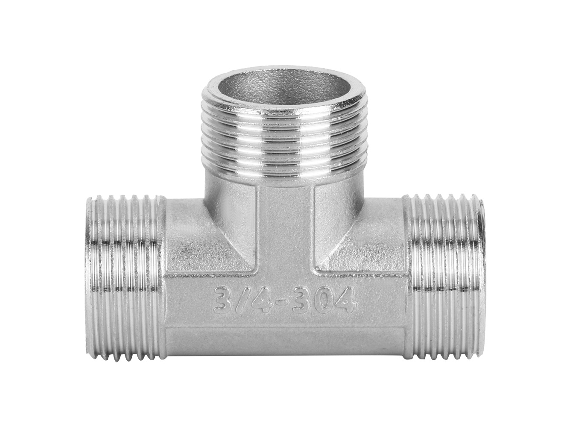Conector em T com roscas macho 3/4, aço inox 304 | S/MARCA