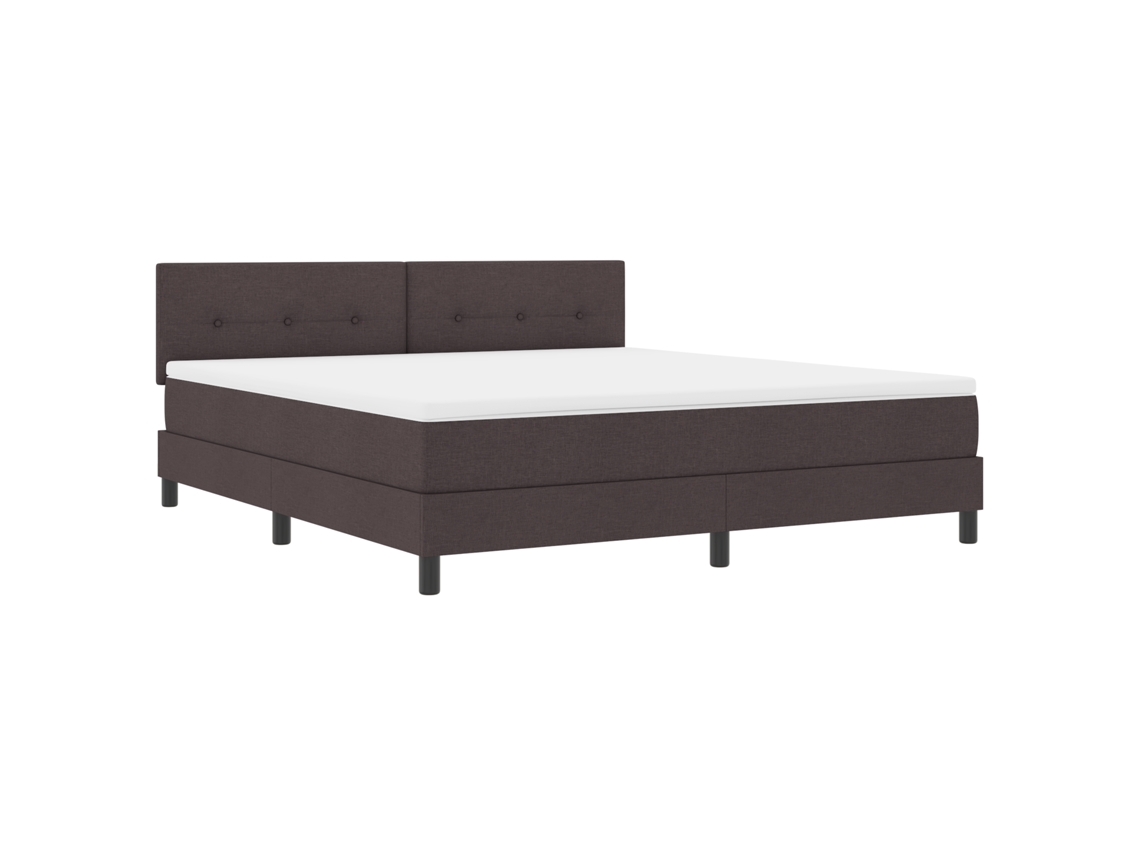 Cama Bospring Com Colchão Cinza Escuro Tecido Vidaxl Cinzento Fabric (180x200 Cm)