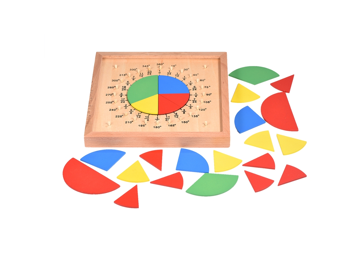 Walshlxq juego Creativo de Fracciones Matemáticas de Madera Circular para Niños Niñas Juguetes Educativos Didácticos de Aprendizaje