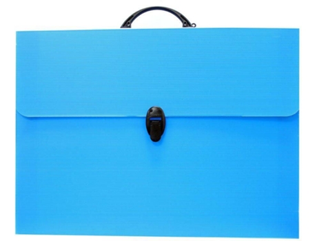 Pasta de Documentos Every Line, 37 x 52 x 5 cm, Polipropileno, Azul com Fecho Preto