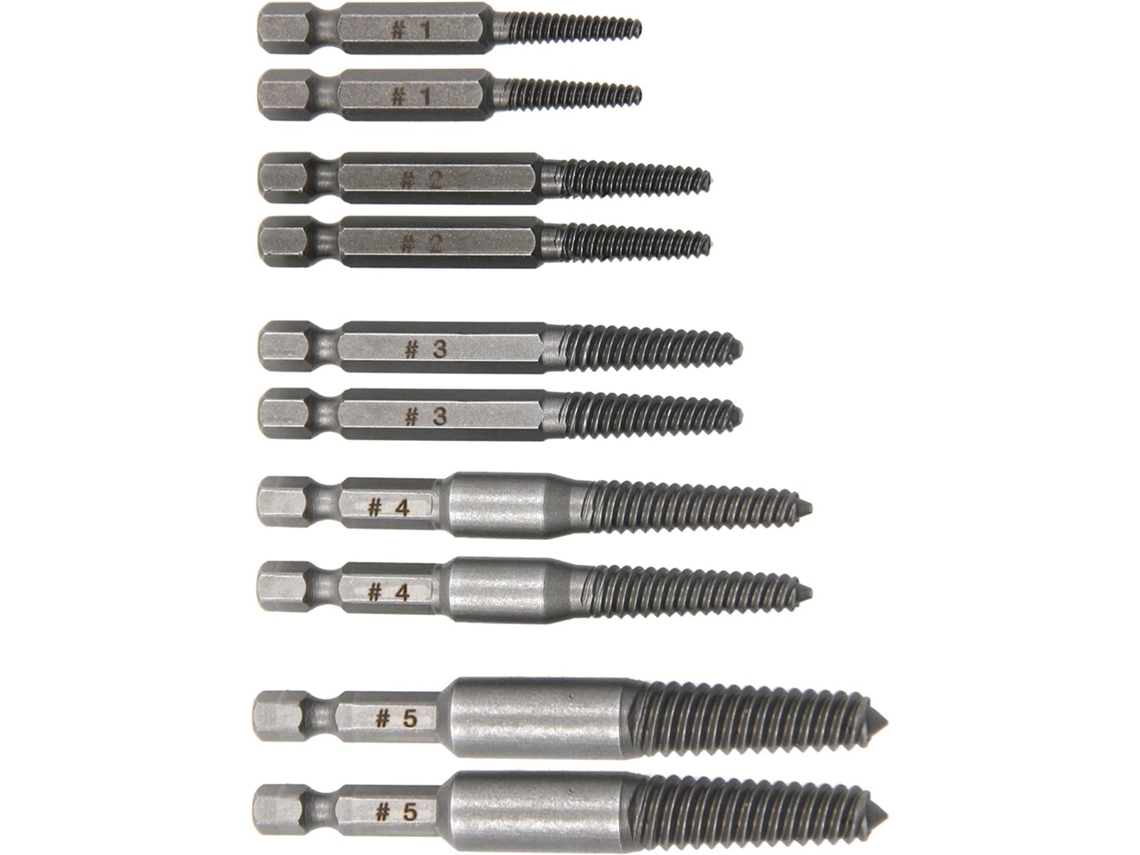 Conjunto De Extratores Parafusos, 10 Peças, Fácil Remoção Multi-estriados E Cabeça Bipartida,