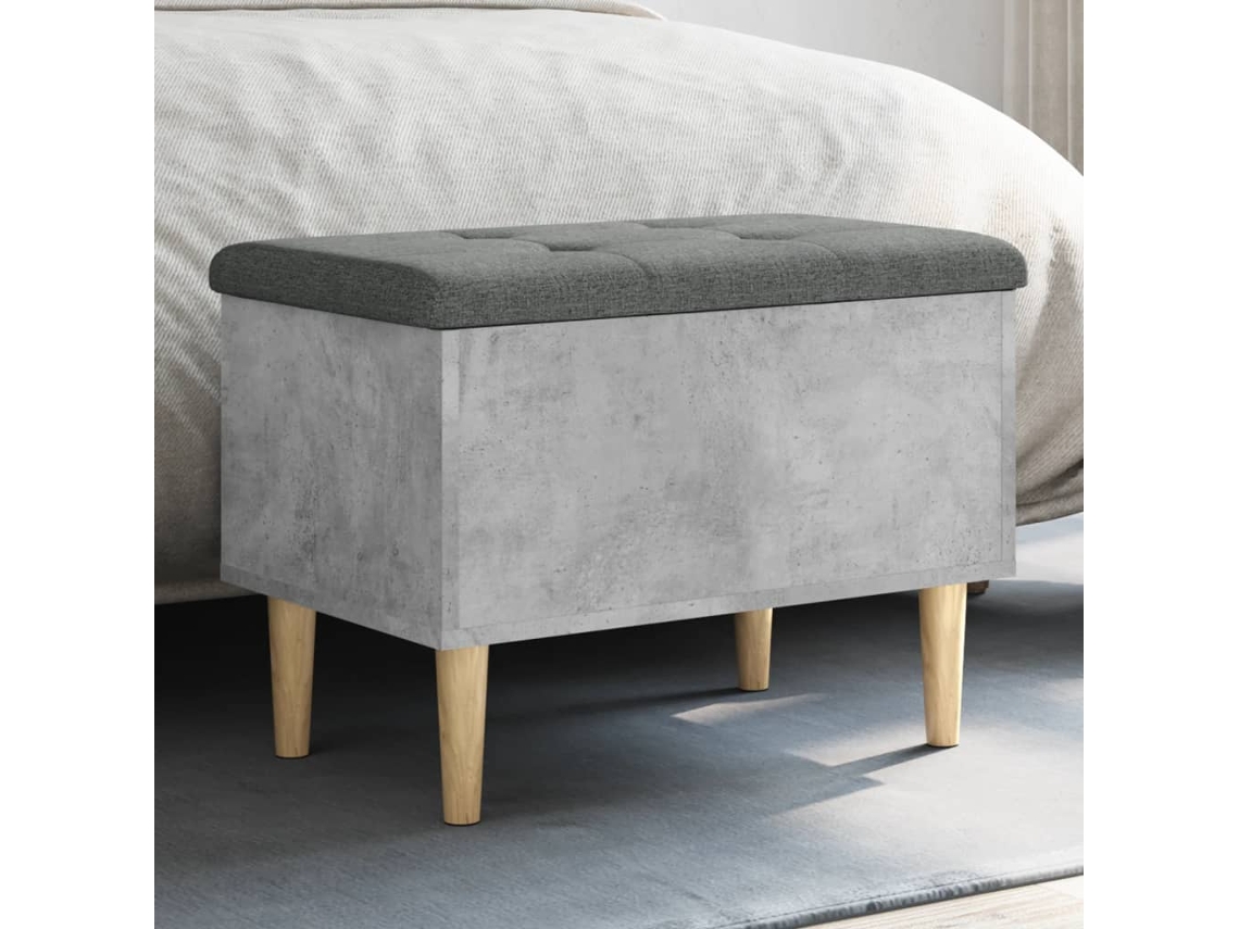 Vidaxl Banco De Arrumação 62x42x46cm Derivados Madeira Cinza Cimento