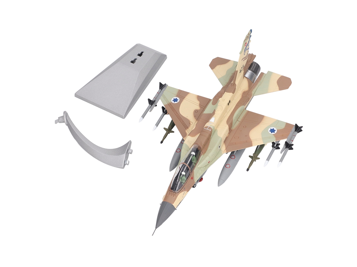 Primerox modelo de Avião de Caça F 16i Escala 1:72 em Liga com Suportes para Coleção e Decoração