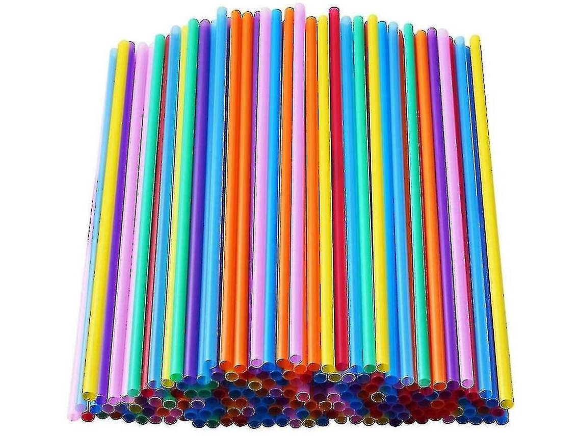 1000 Canudos Plásticos Coloridos E Descartáveis, Longos