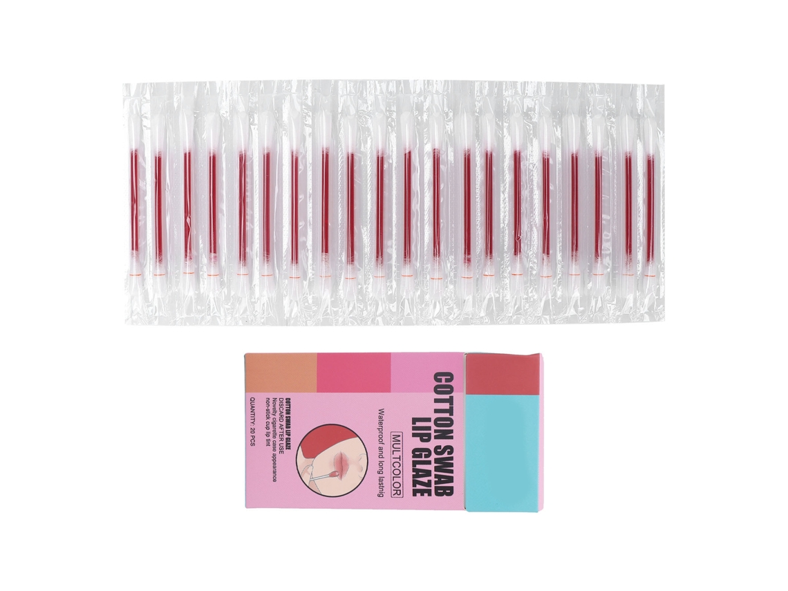 Eelhoe 20pcs Bastoncillos De Algodón Labial Desechables Hidratantes Bálsamo Aceite Labial Gloss Rosa
