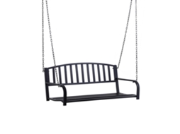 Balanço Suspenso ESSÊNCIACASA, para 2 pessoas, banco de metal preto, 127x60x47 cm