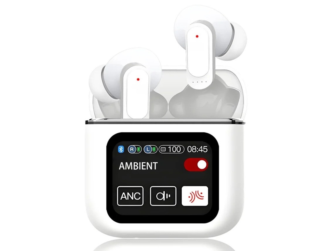 Auriculares Sem Fio Cancelamento Ativo Ruído Touch Screen Hd Integrado Bestvite Bluetooth Branco