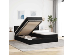 Vidaxl Estrutura De Cama Otomana Com Colchões 160x200 Cm Veludo Preto