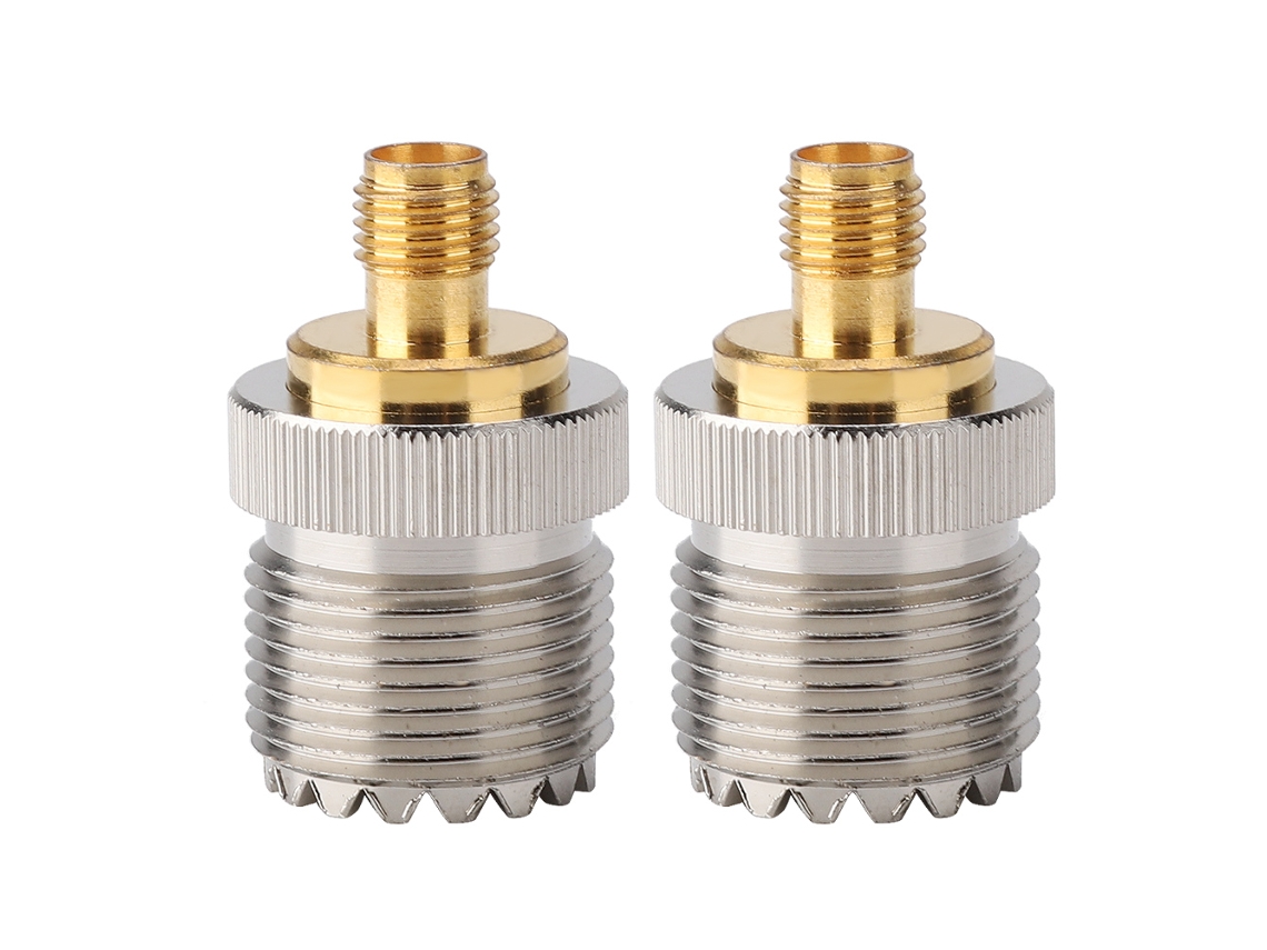 2pcs Adaptador Conversor Rf Coaxial Uhf Fêmea S0239 Para Sma Fêmea Conector