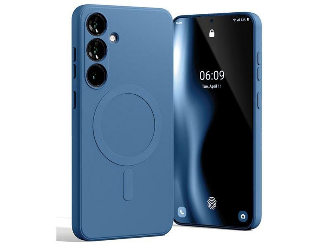 Capa Magsafe para Samsung Galaxy S24 S MERCURY Silicone Azul