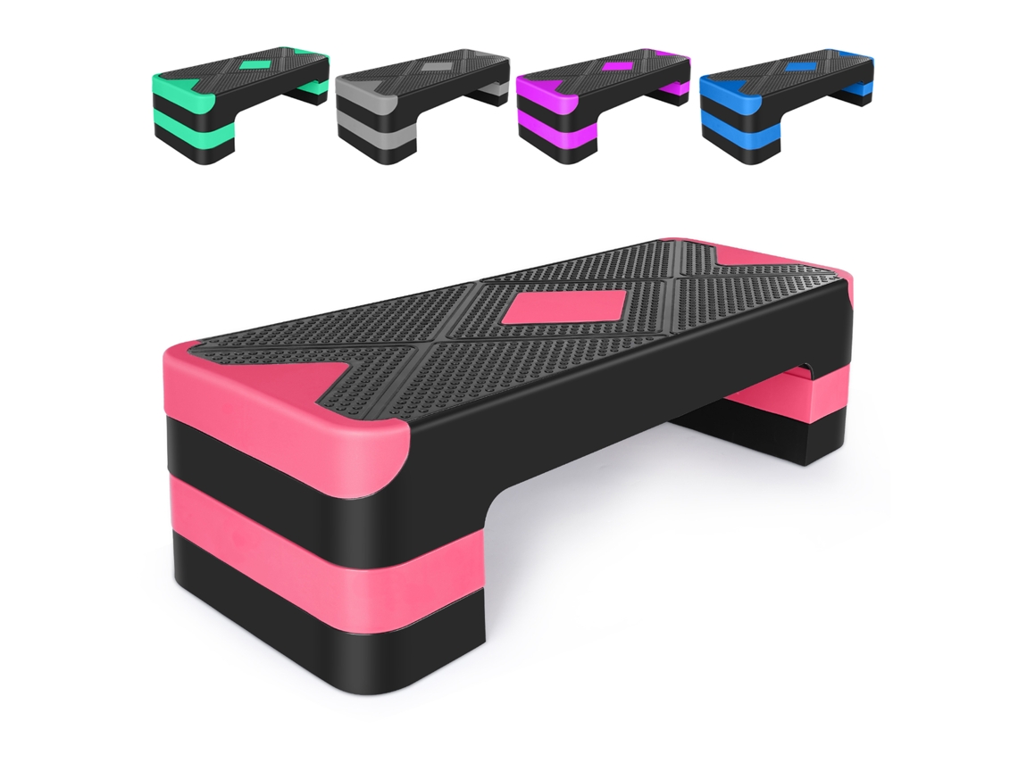 Step aeróbico ajustável, plataforma de escalada Degraus, com altura ajustável.