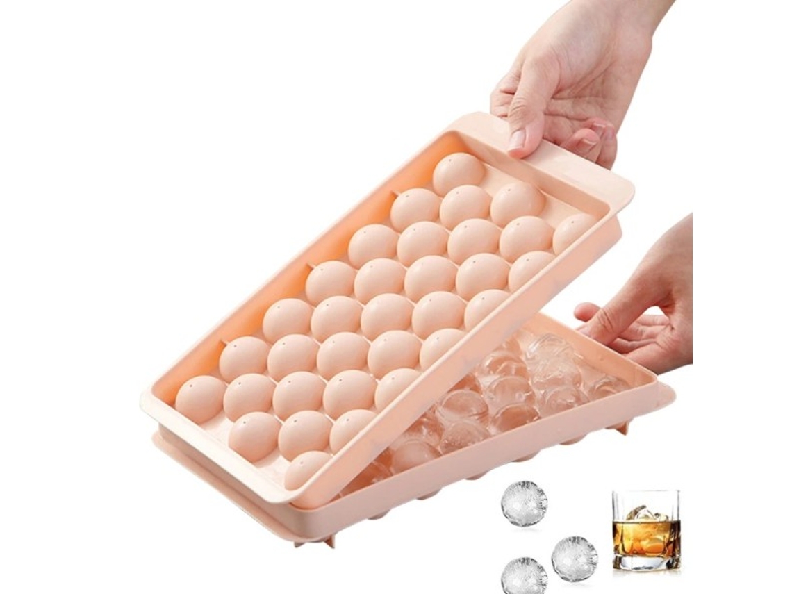 Bandeja de gelo redonda 3D Slowmoose com tampa de plástico em formato de diamante